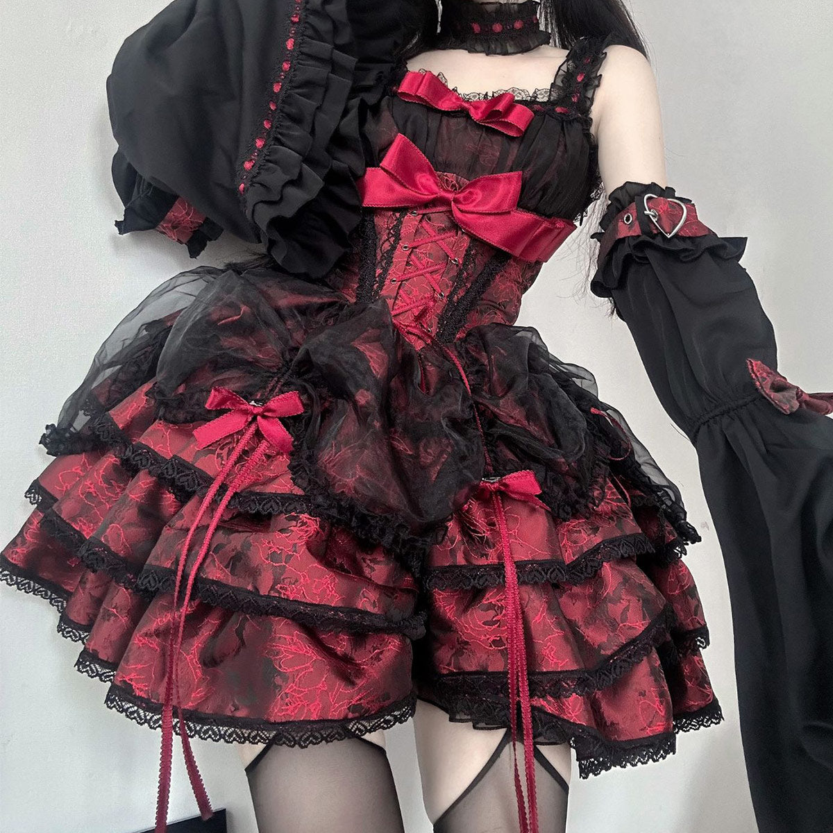 Lace Bow Flower Lolita Dress SE23577