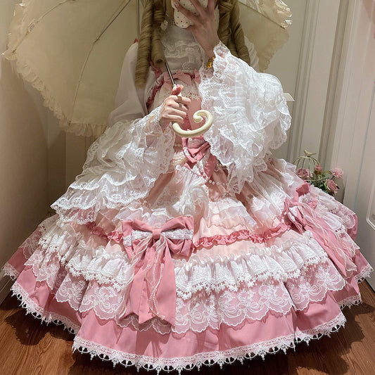 Lace Bow Flower Lolita Princess Dress SE23715