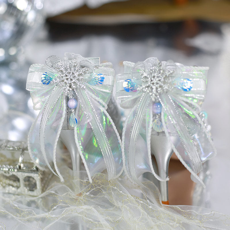 Lace Bow Lolita Heels Shoes SE23637