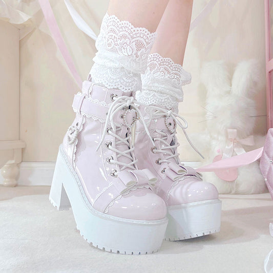 Lace Bow Love Boots SE23382