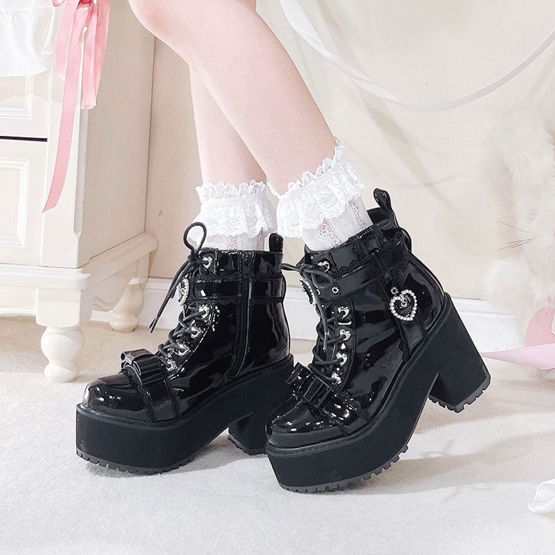 Lace Bow Love Boots SE23382