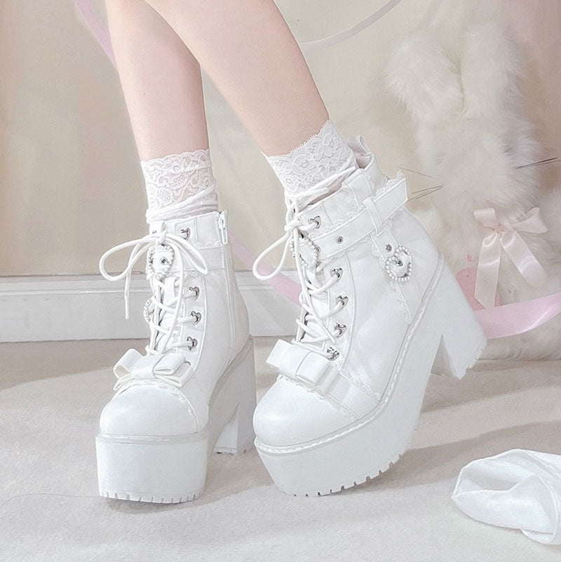 Lace Bow Love Boots SE23382