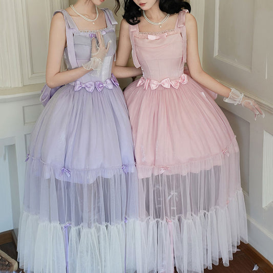 Lace Bow Mesh Dress SE23539