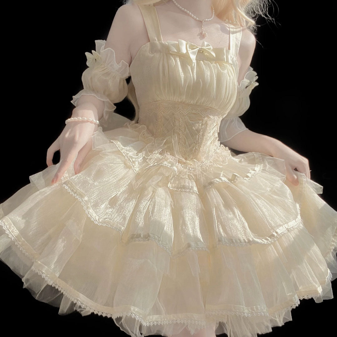 Lace Bow Mesh Lolita Dress SE22885