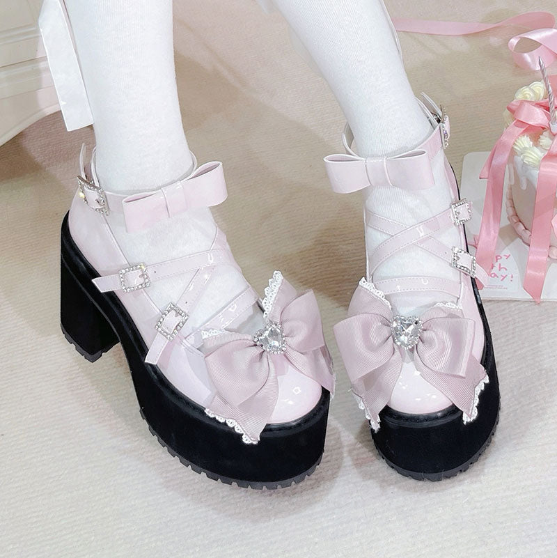 Lace Bow Platform Shoes SE23222