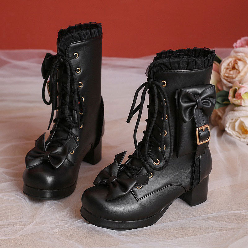 Lace Bow Pocket Boots SE23265