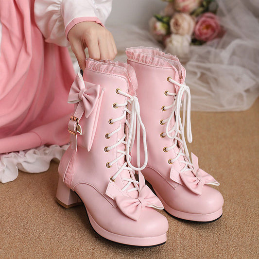 Lace Bow Pocket Boots SE23265