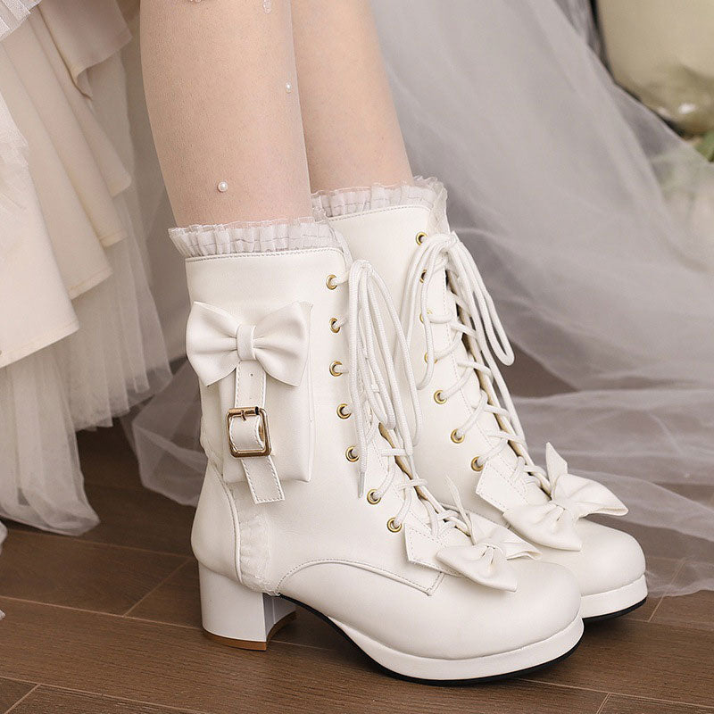 Lace Bow Pocket Boots SE23265
