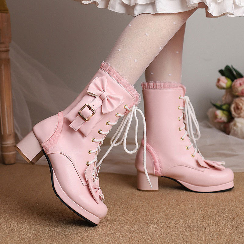 Lace Bow Pocket Boots SE23265