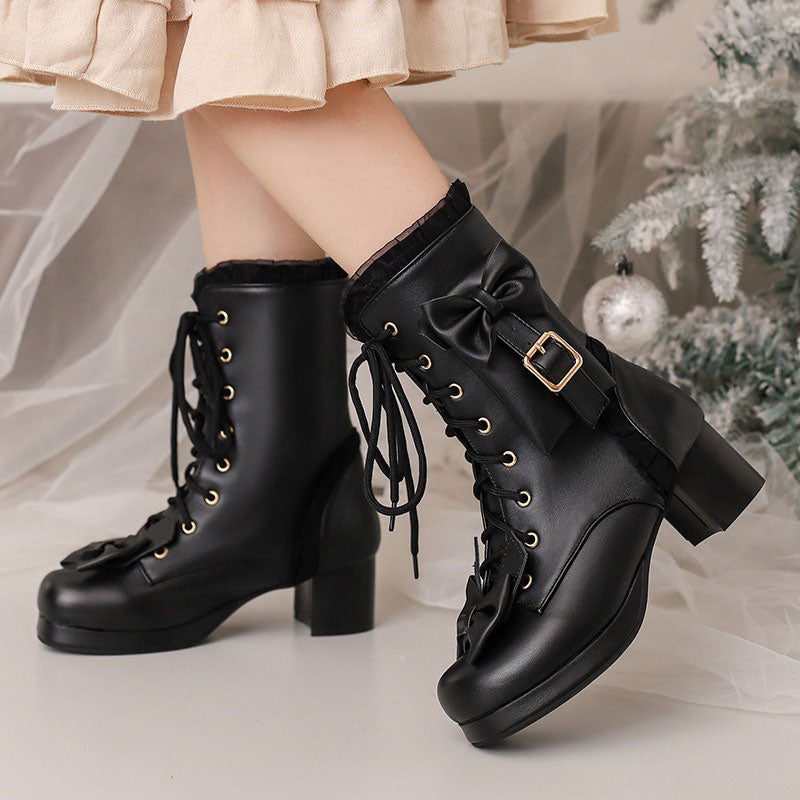 Lace Bow Pocket Boots SE23265