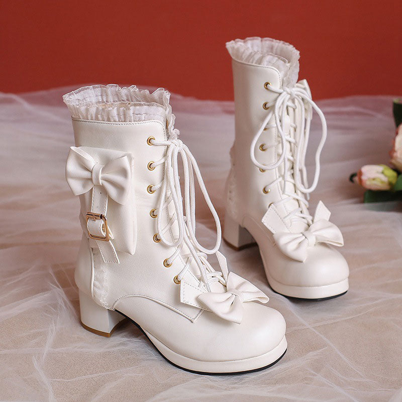 Lace Bow Pocket Boots SE23265