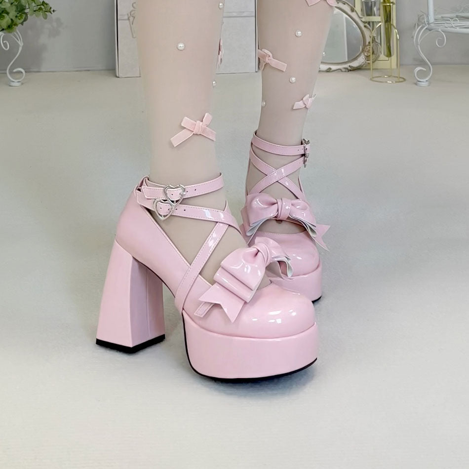 Lace Bow Pu Custom Shoes SE22841