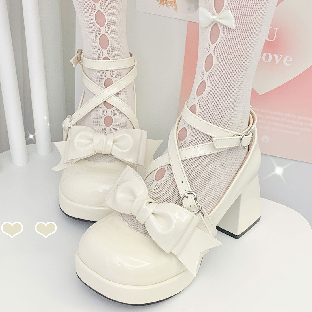 Lace Bow Pu Custom Shoes SE22841