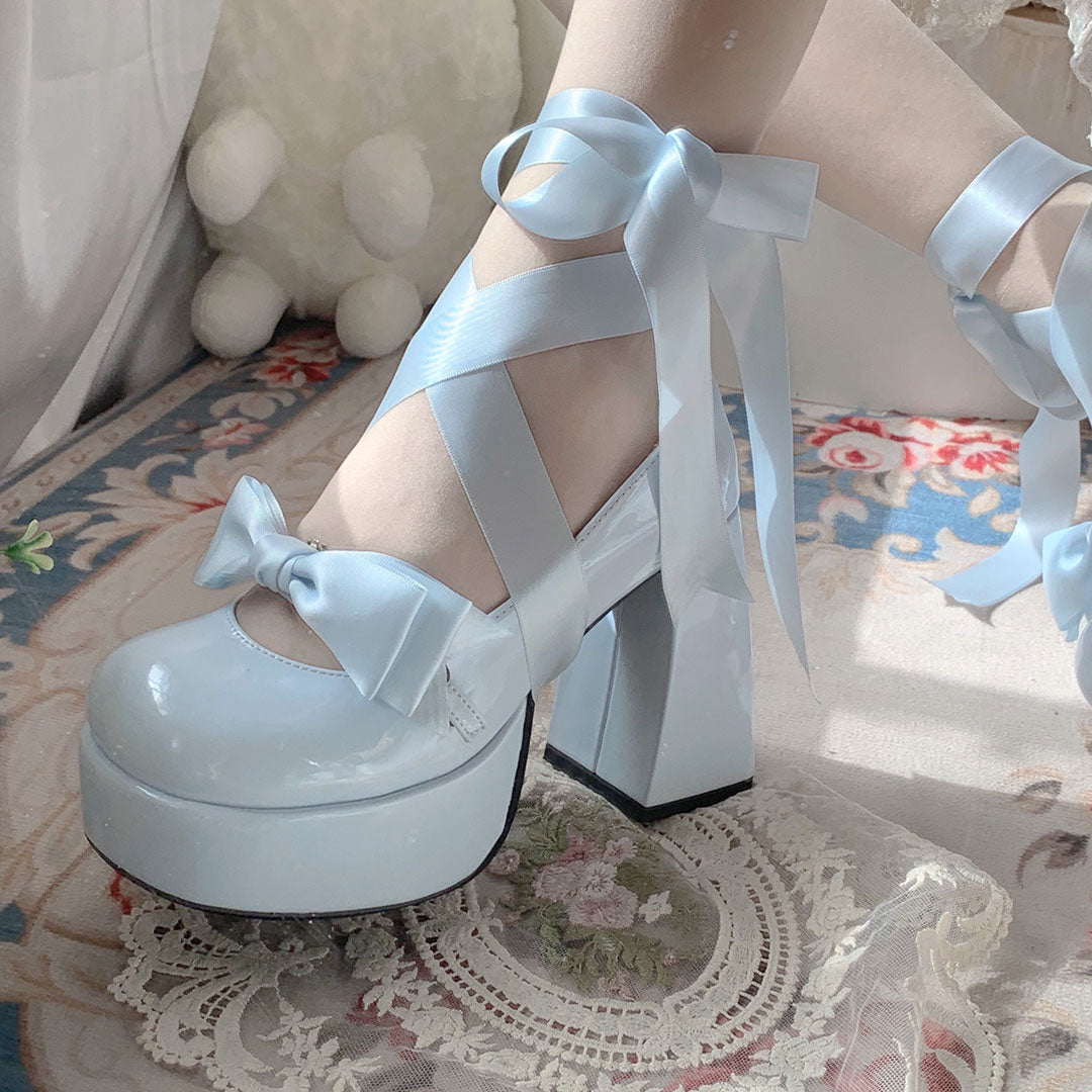 Lace Bow Pu Custom Shoes SE22841