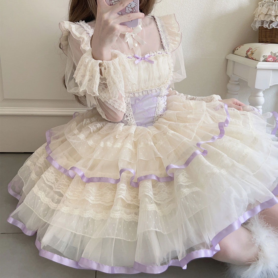 Lace Bow Sling Dress SE23351