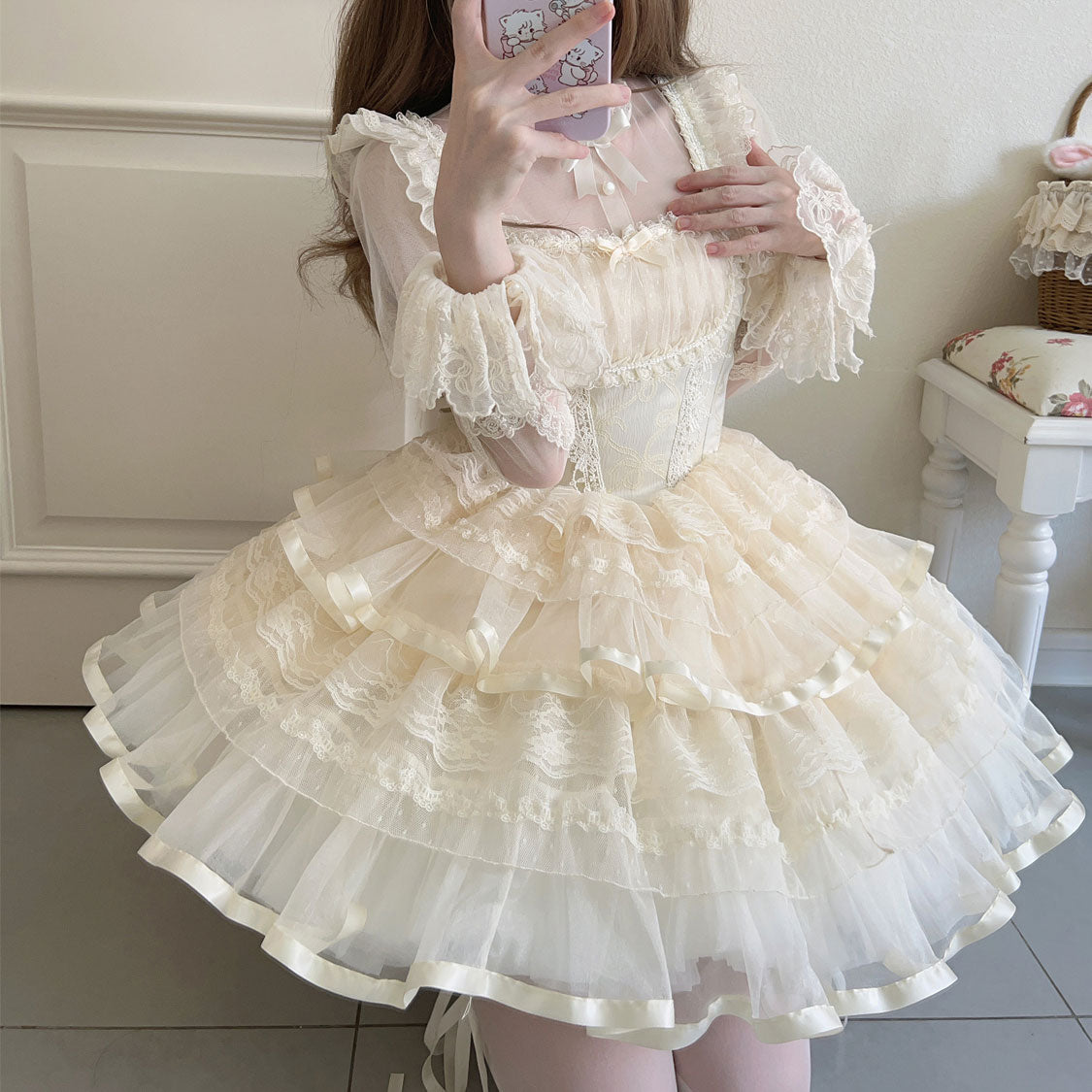 Lace Bow Sling Dress SE23351
