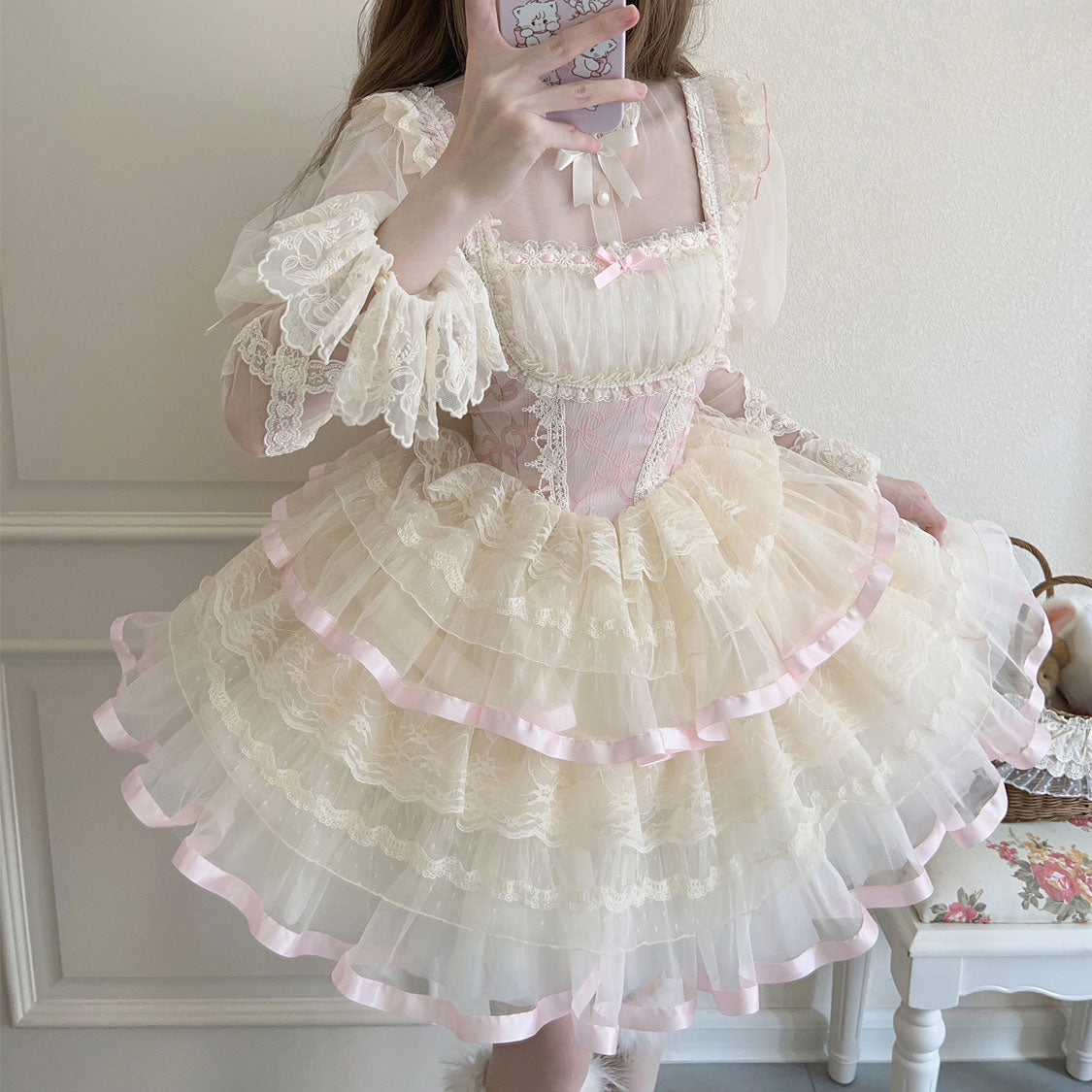 Lace Bow Sling Dress SE23351