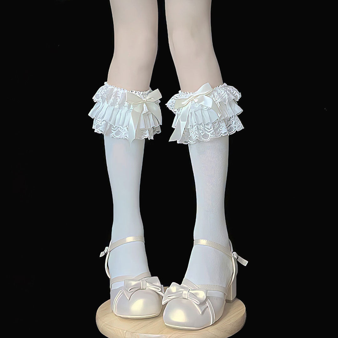 Lace Bow Flower Socks SE23177