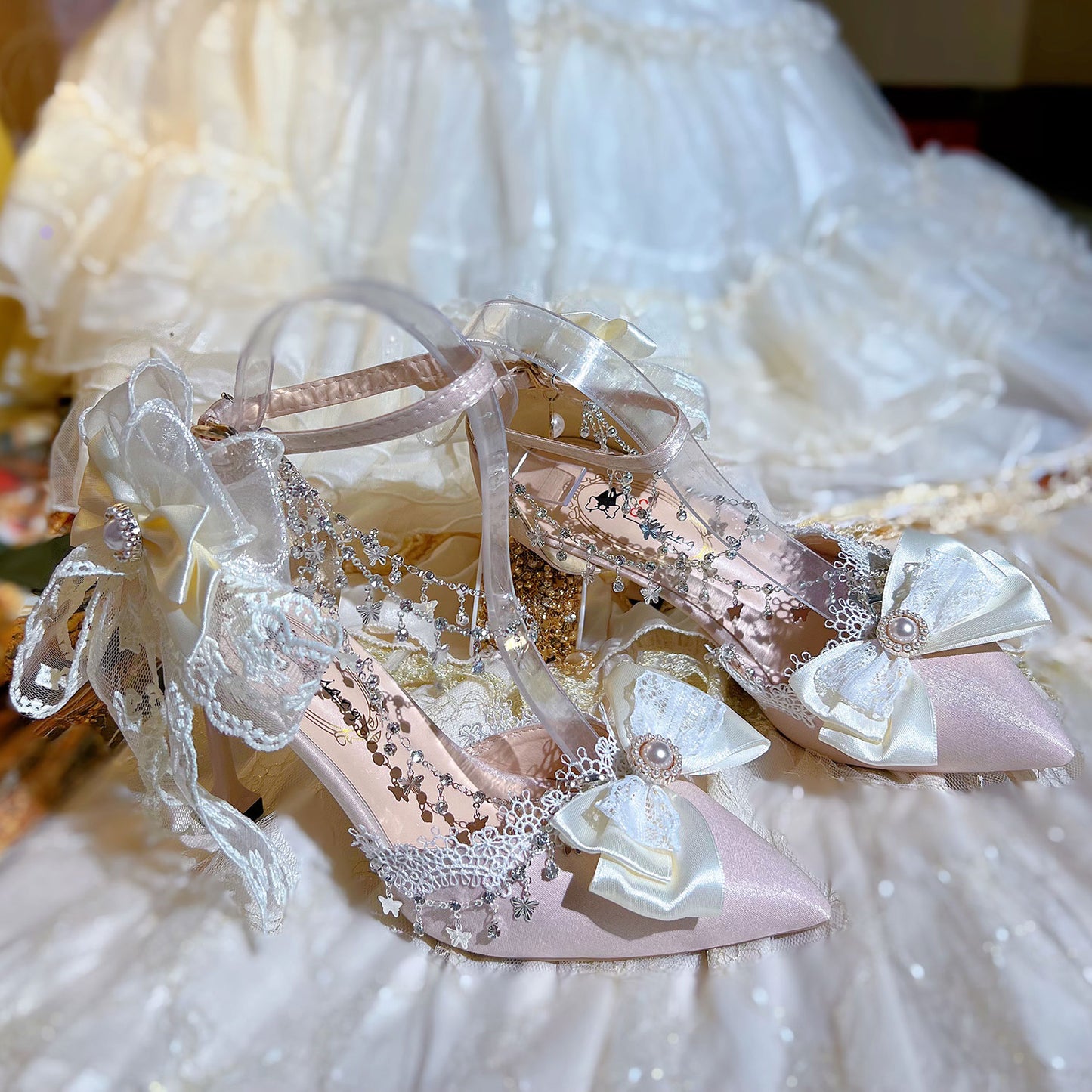 Lace Butterfly Heels Lolita Shoes SE23434