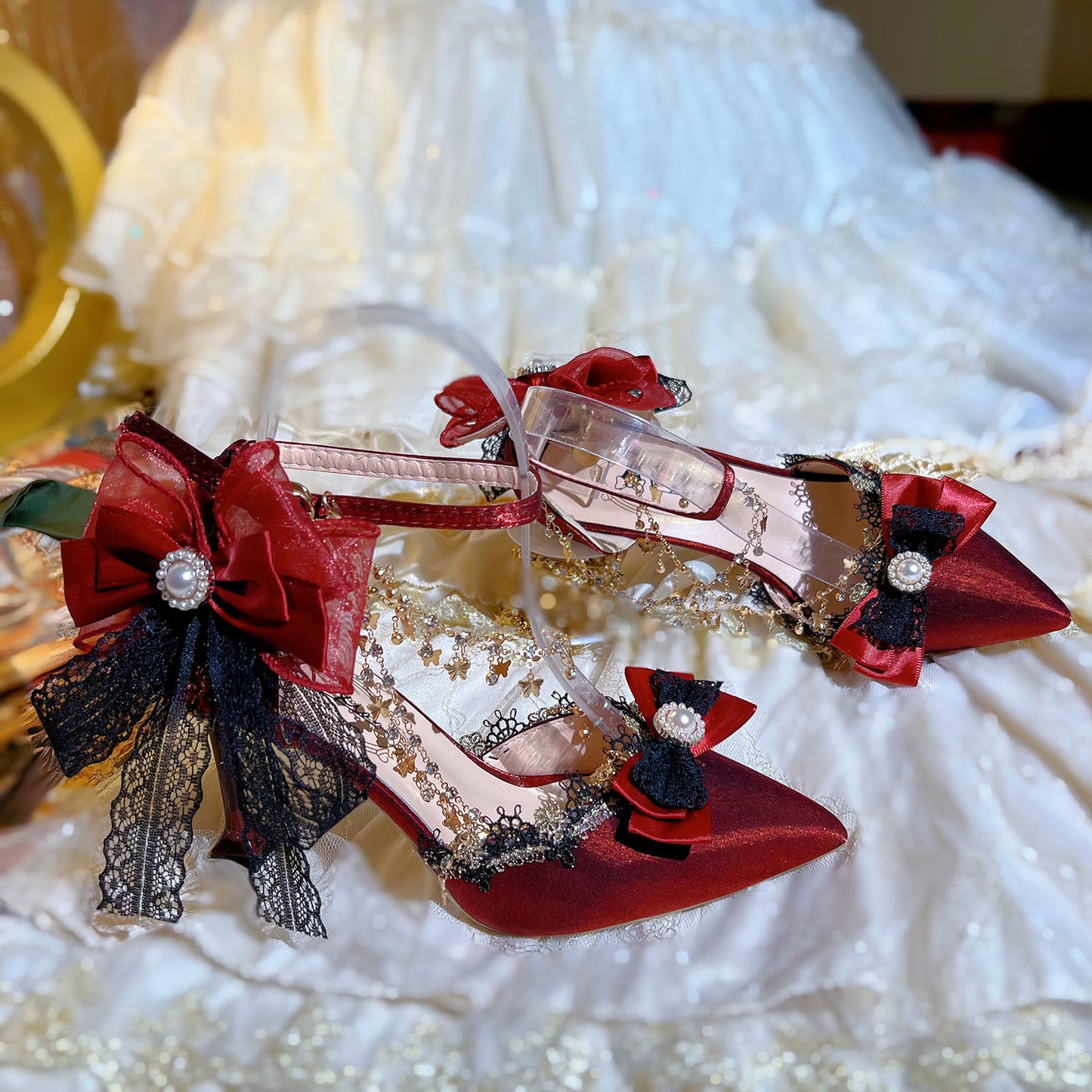 Lace Butterfly Heels Lolita Shoes SE23434