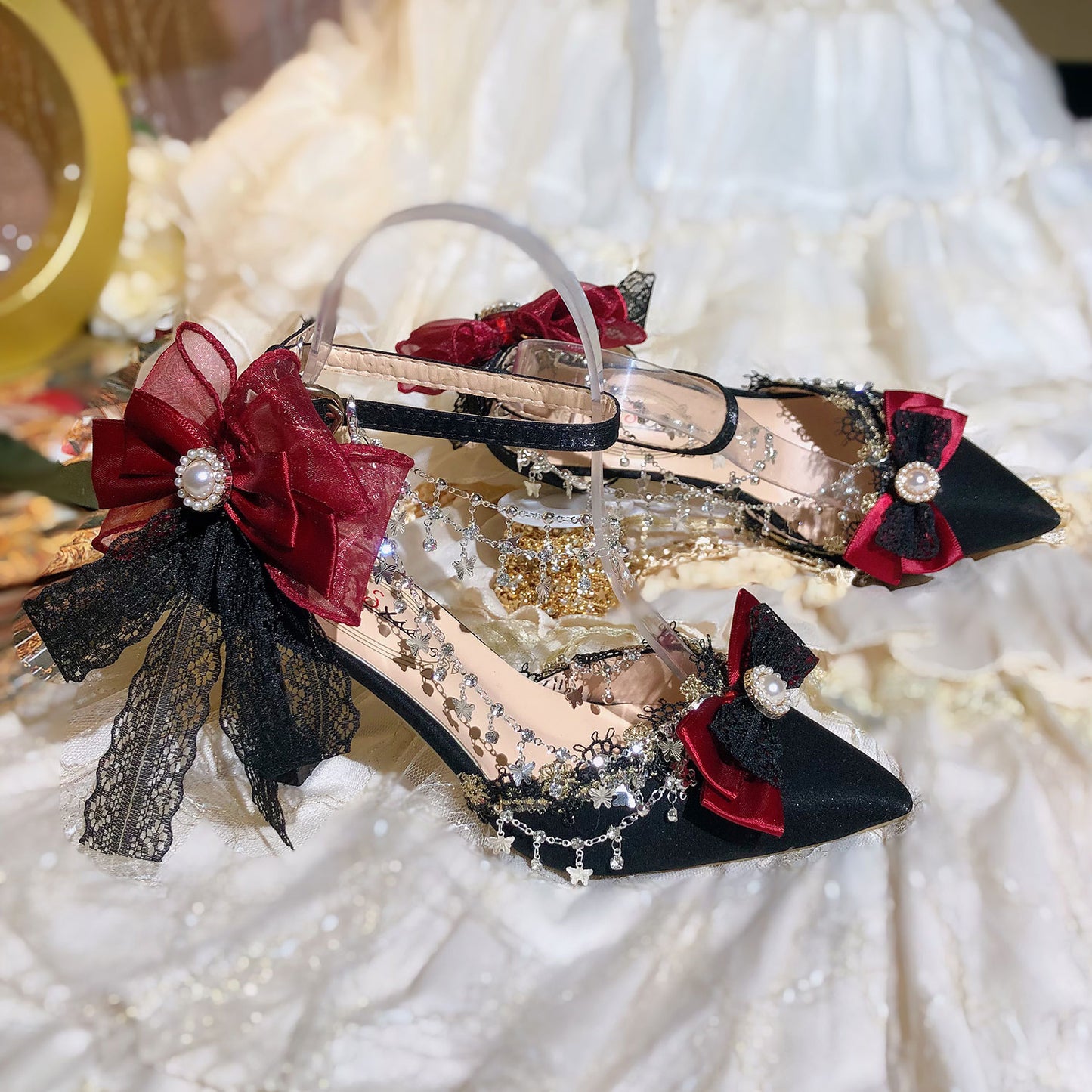 Lace Butterfly Heels Lolita Shoes SE23434