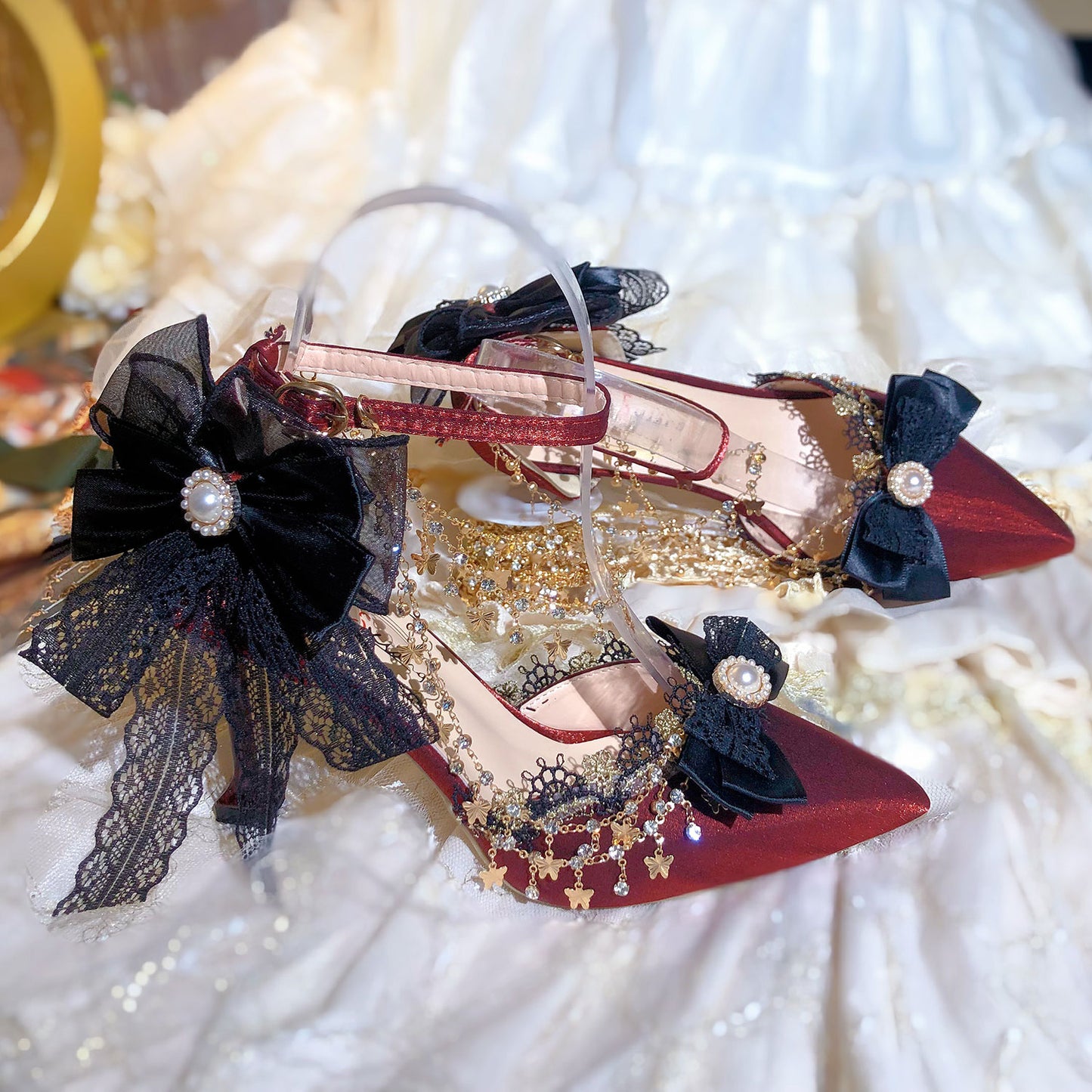 Lace Butterfly Heels Lolita Shoes SE23434