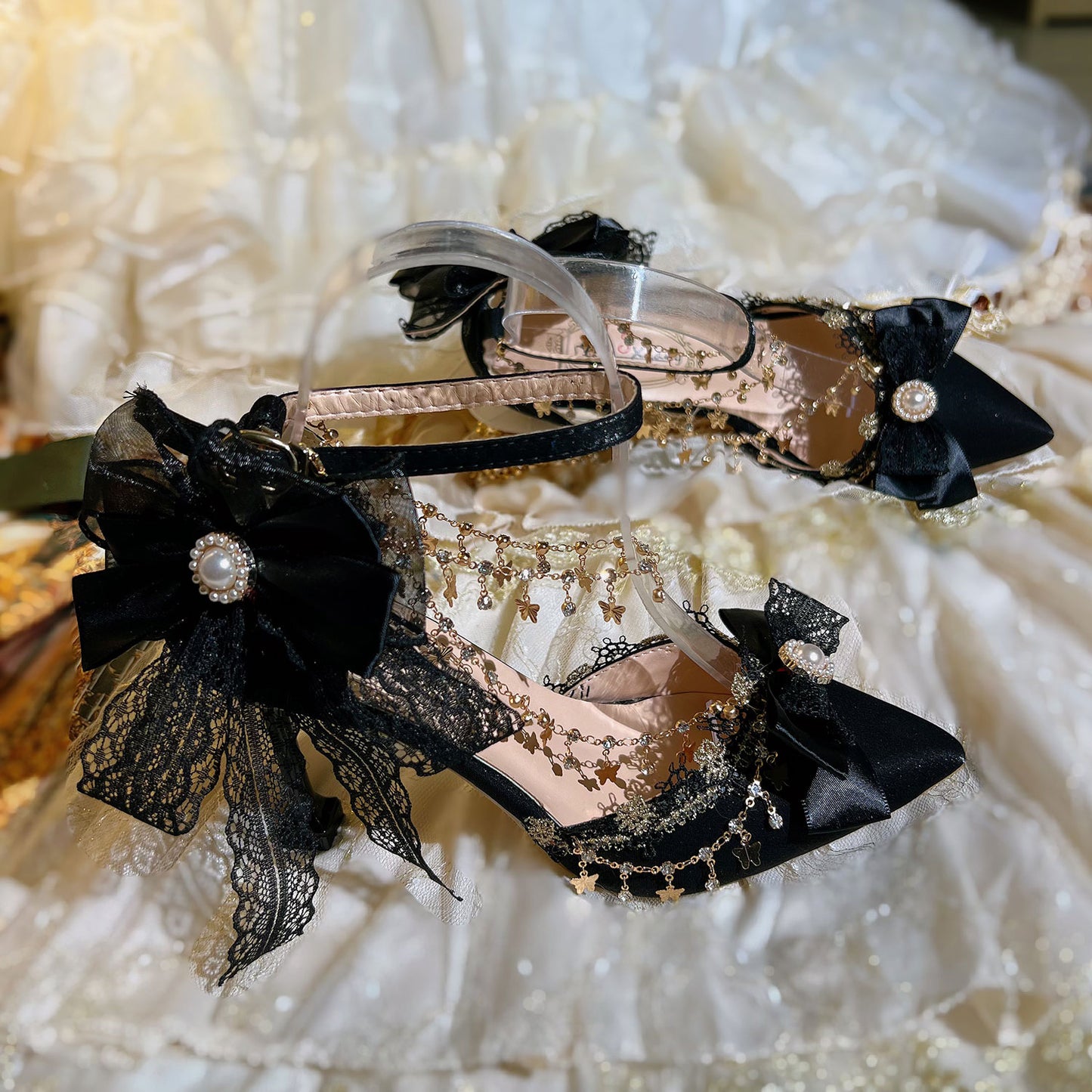 Lace Butterfly Heels Lolita Shoes SE23434
