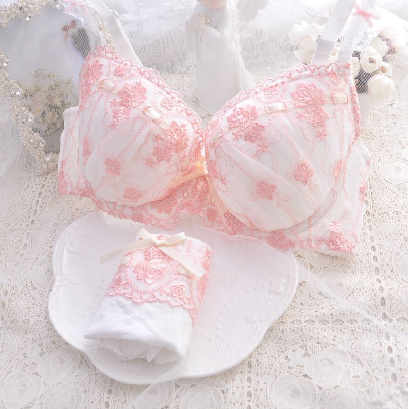 Lace Floral Bow Underwear Set SE23189