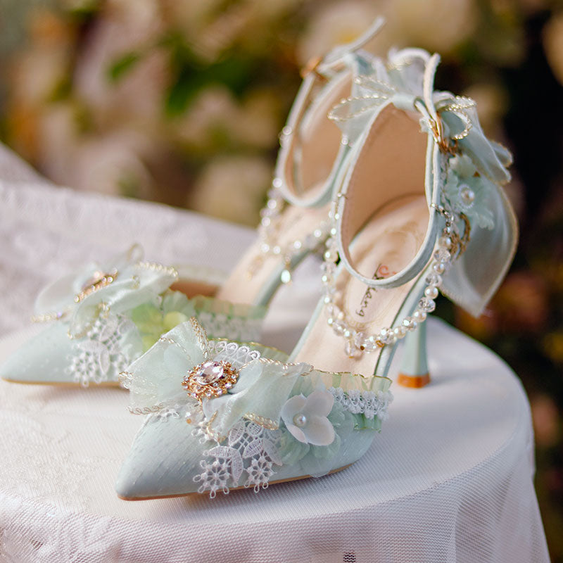 Lace Floral Custom Heels Shoes SE23199