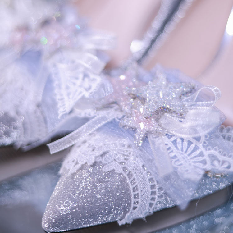 Lace Floral Heels Shoes SE23113