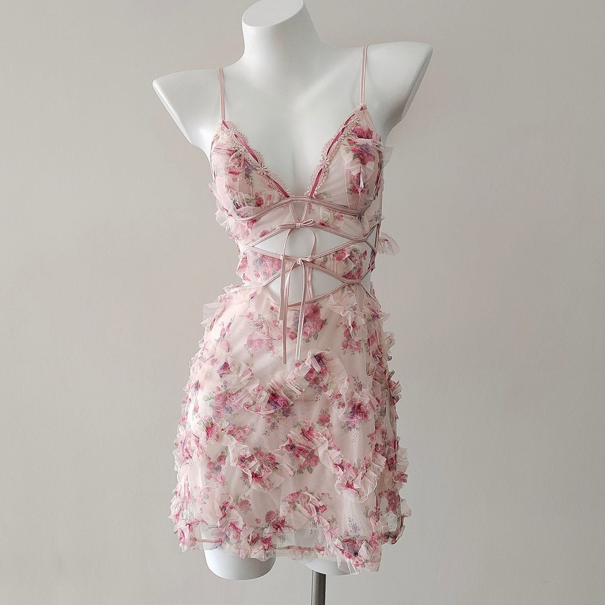 Lace Floral Pajama Dress SE23605