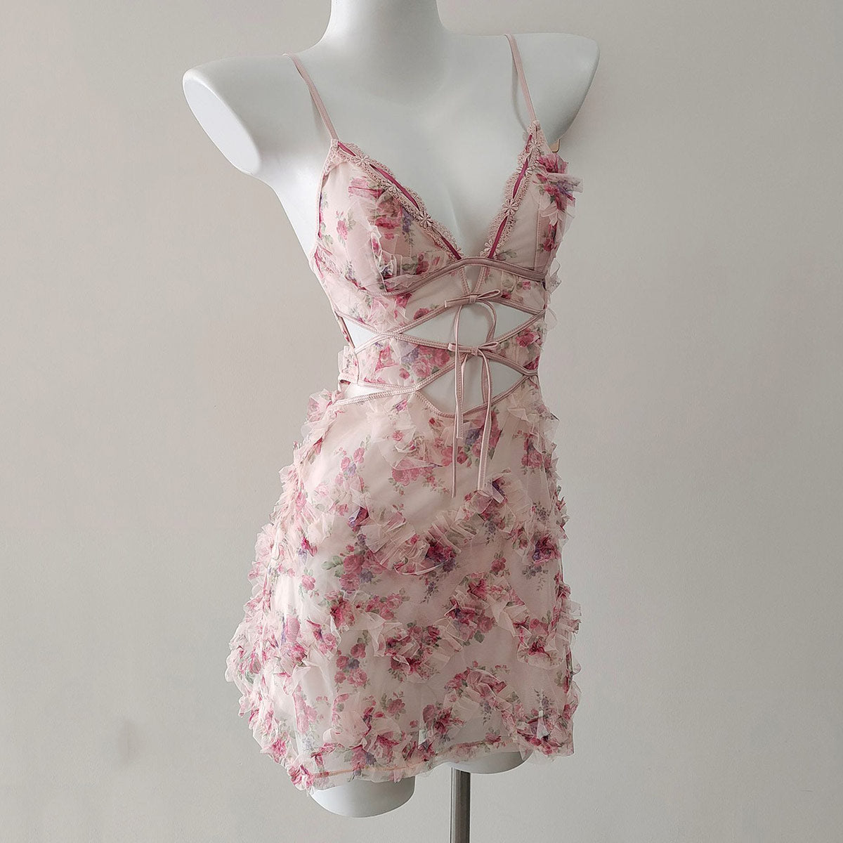Lace Floral Pajama Dress SE23605