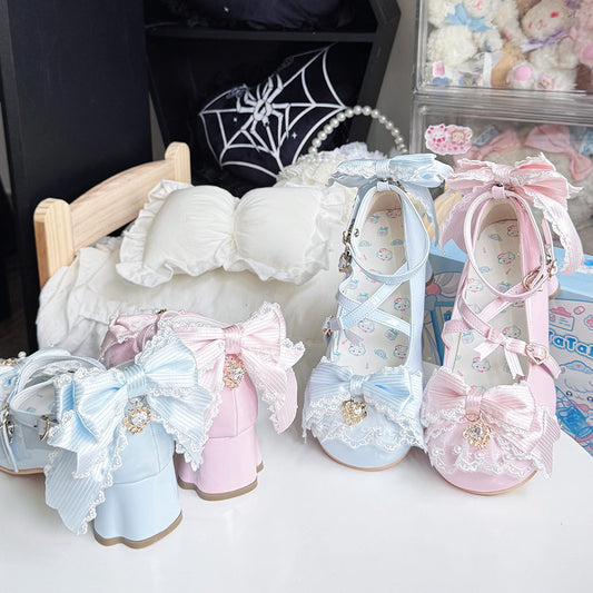 Lace Flower Bow Lolita Shoes SE23703