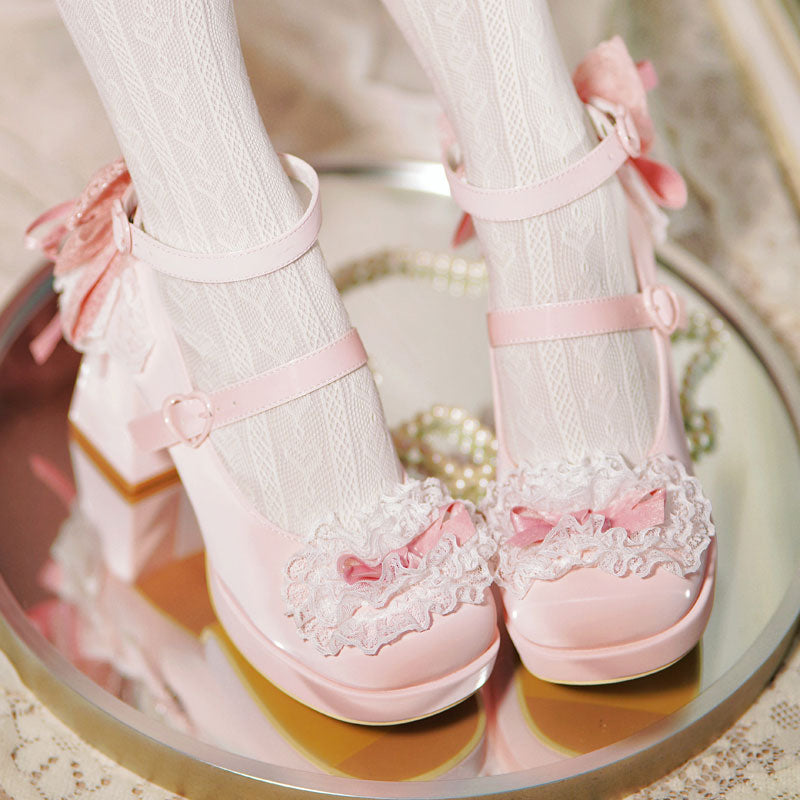 Lace Flower Bowe Shoes SE23402