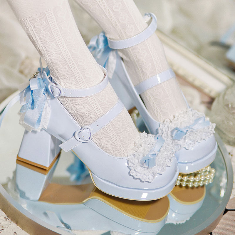 Lace Flower Bowe Shoes SE23402