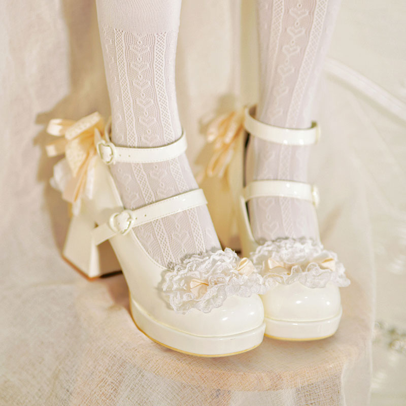 Lace Flower Bowe Shoes SE23402