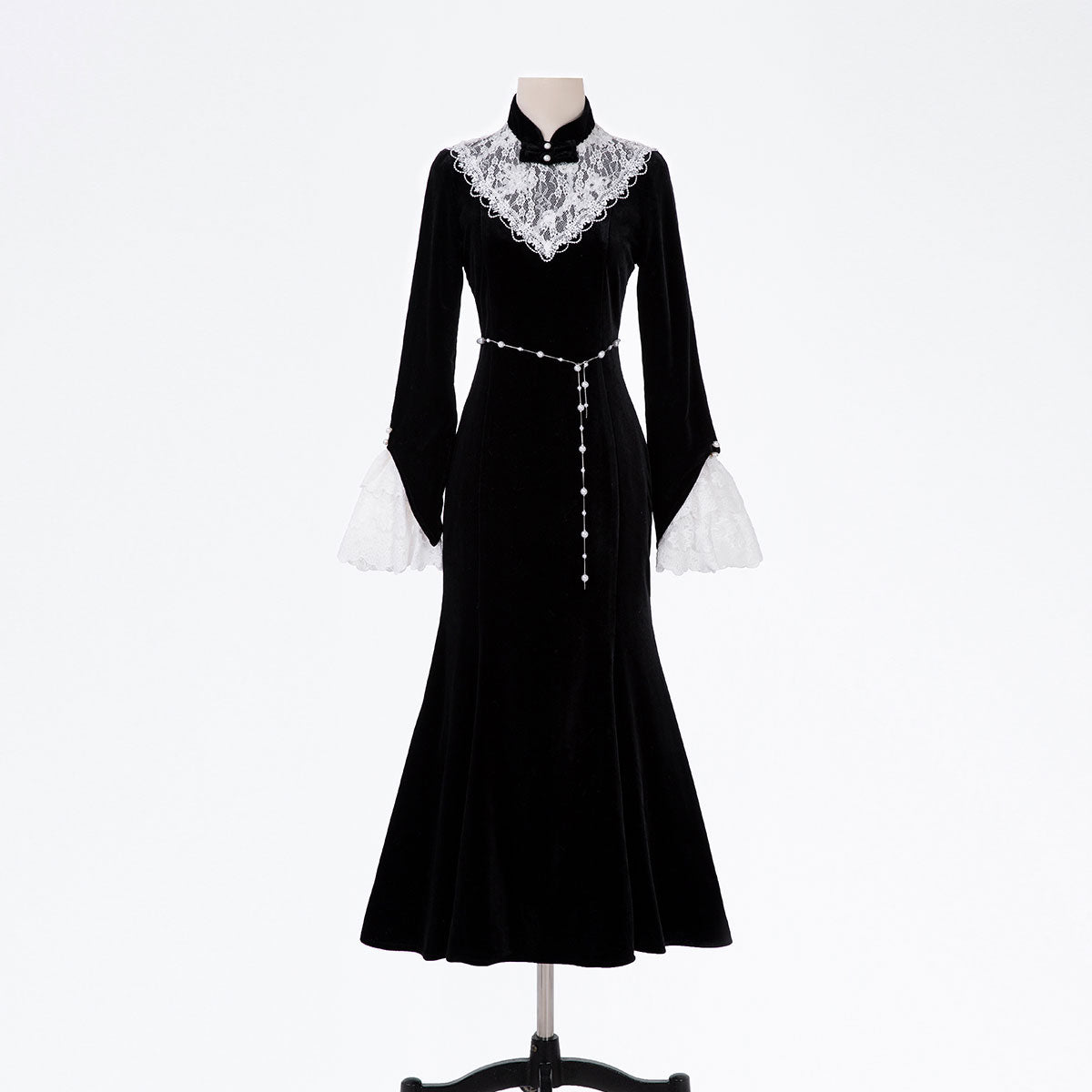 Lace Flower Elegant Black Dress SE23387