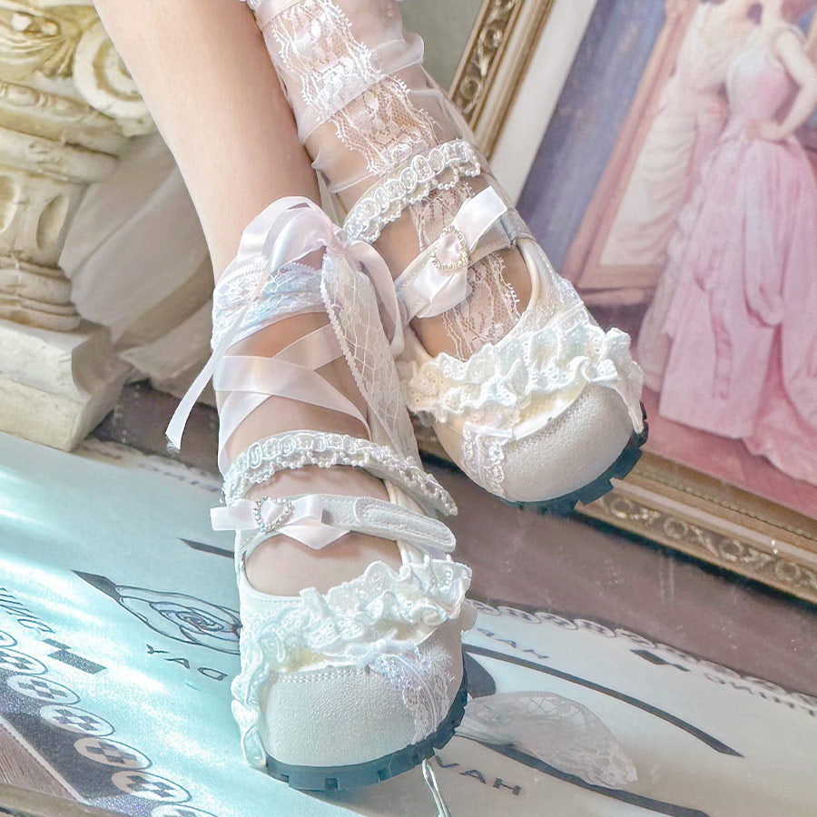 Lace Flower Flat Shoes SE23594