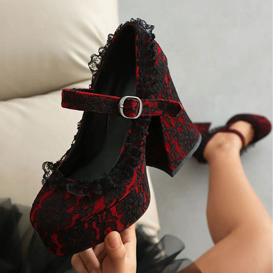Lace Flower Platform Shoes SE23502