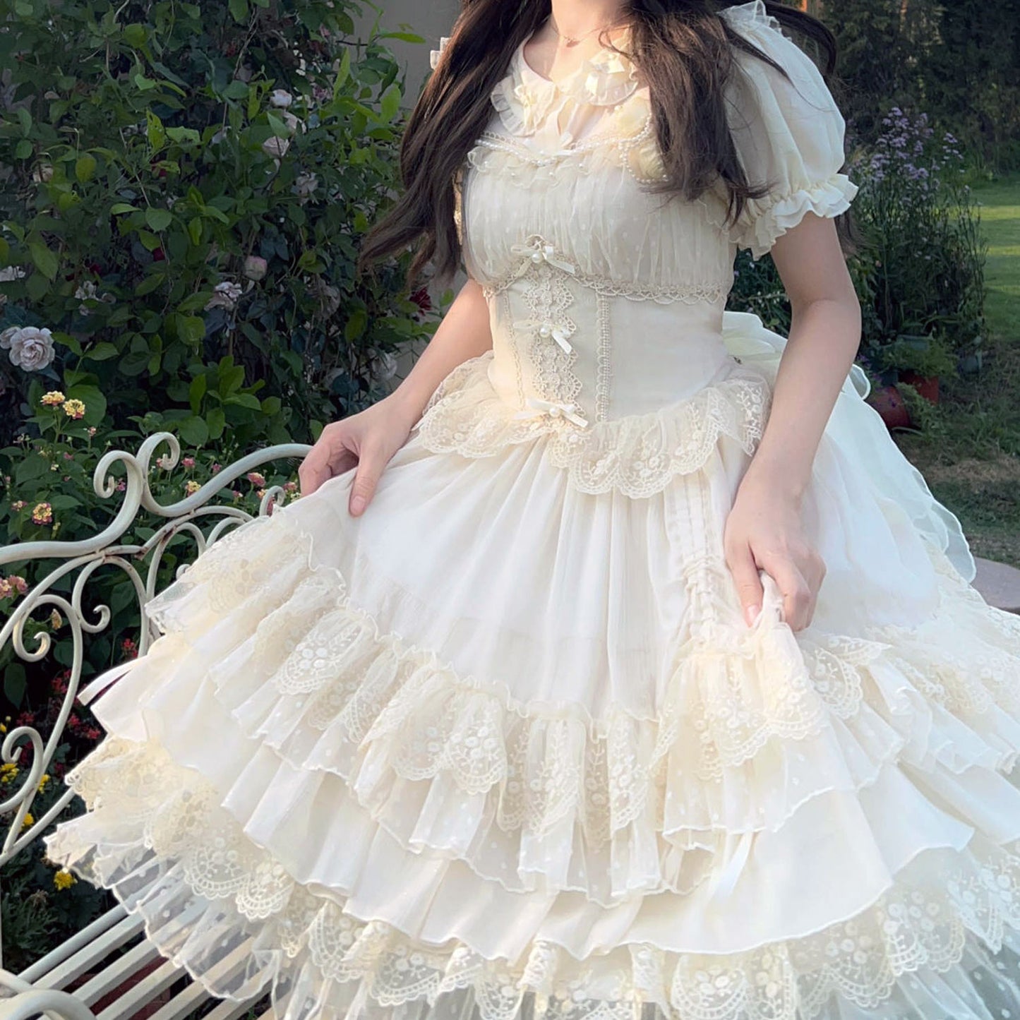 Lace Flower Suspender Dress SE23383