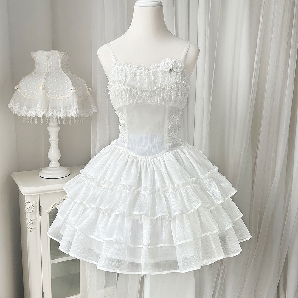 Lace Flower Vest Dress Set SE23151