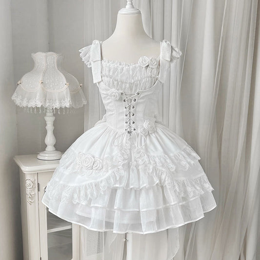 Lace Flower Vest Dress Set SE23151