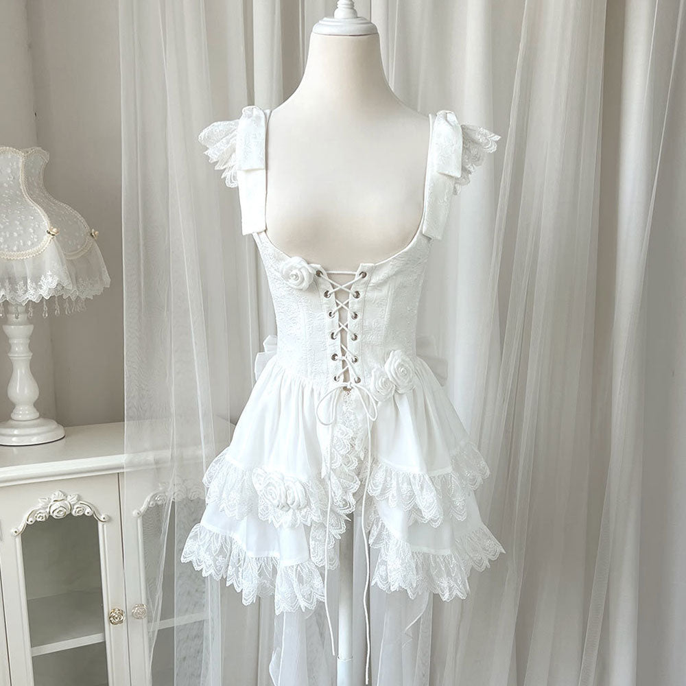 Lace Flower Vest Dress Set SE23151