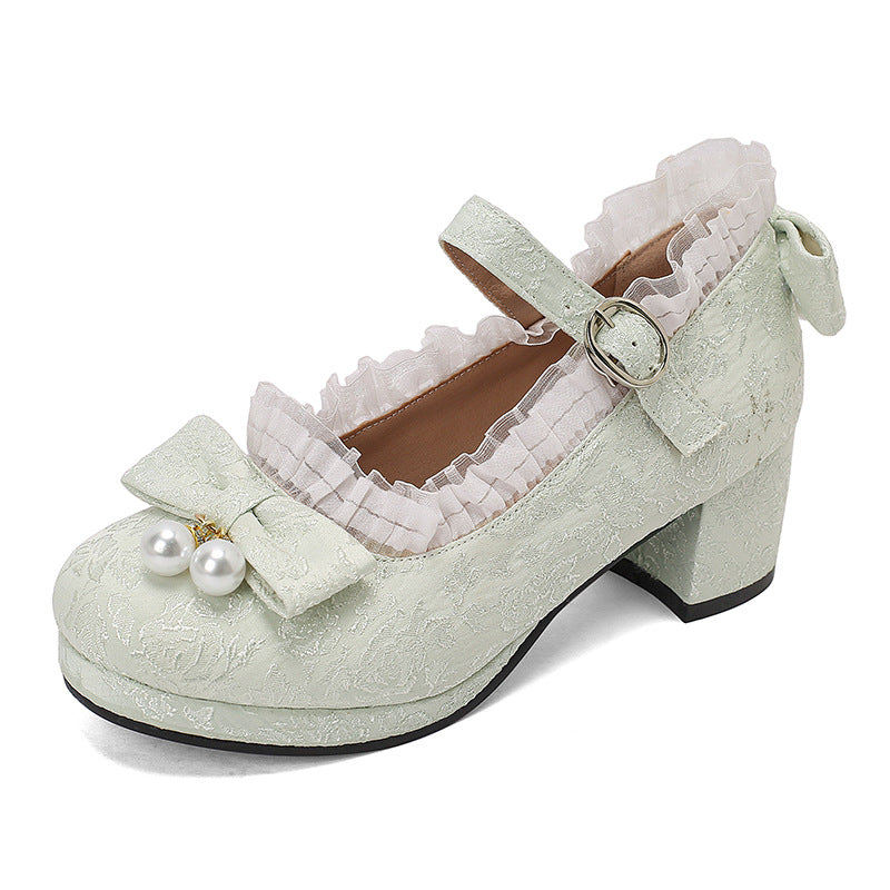 Lace Flower Bow Shoes SE23518