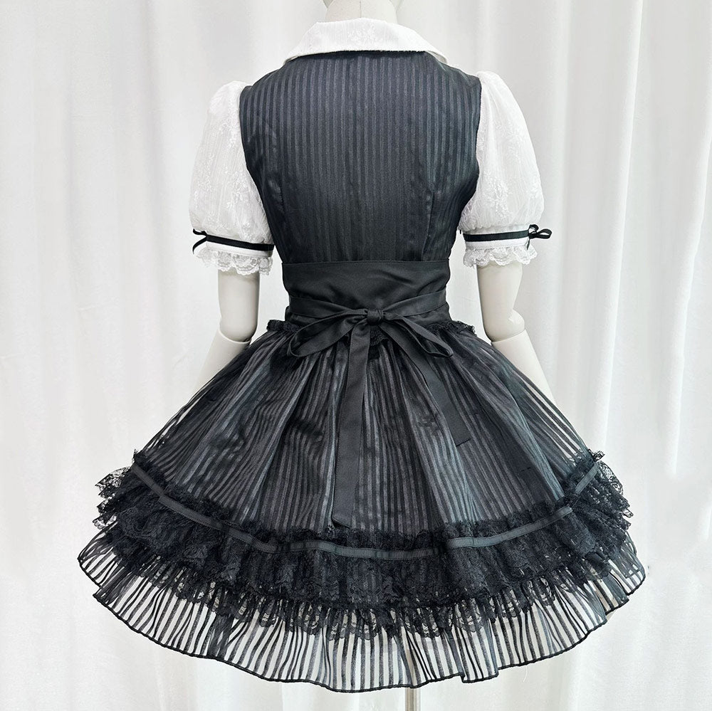 Lace Lolita Bow Black Dress SE23730