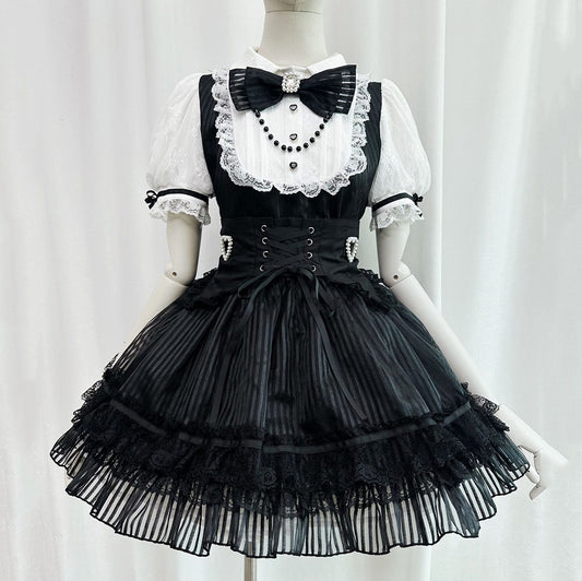 Lace Lolita Bow Black Dress SE23730