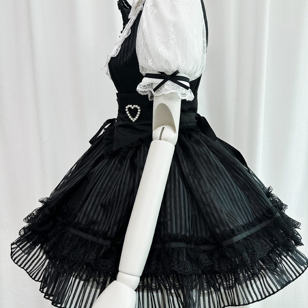 Lace Lolita Bow Black Dress SE23730