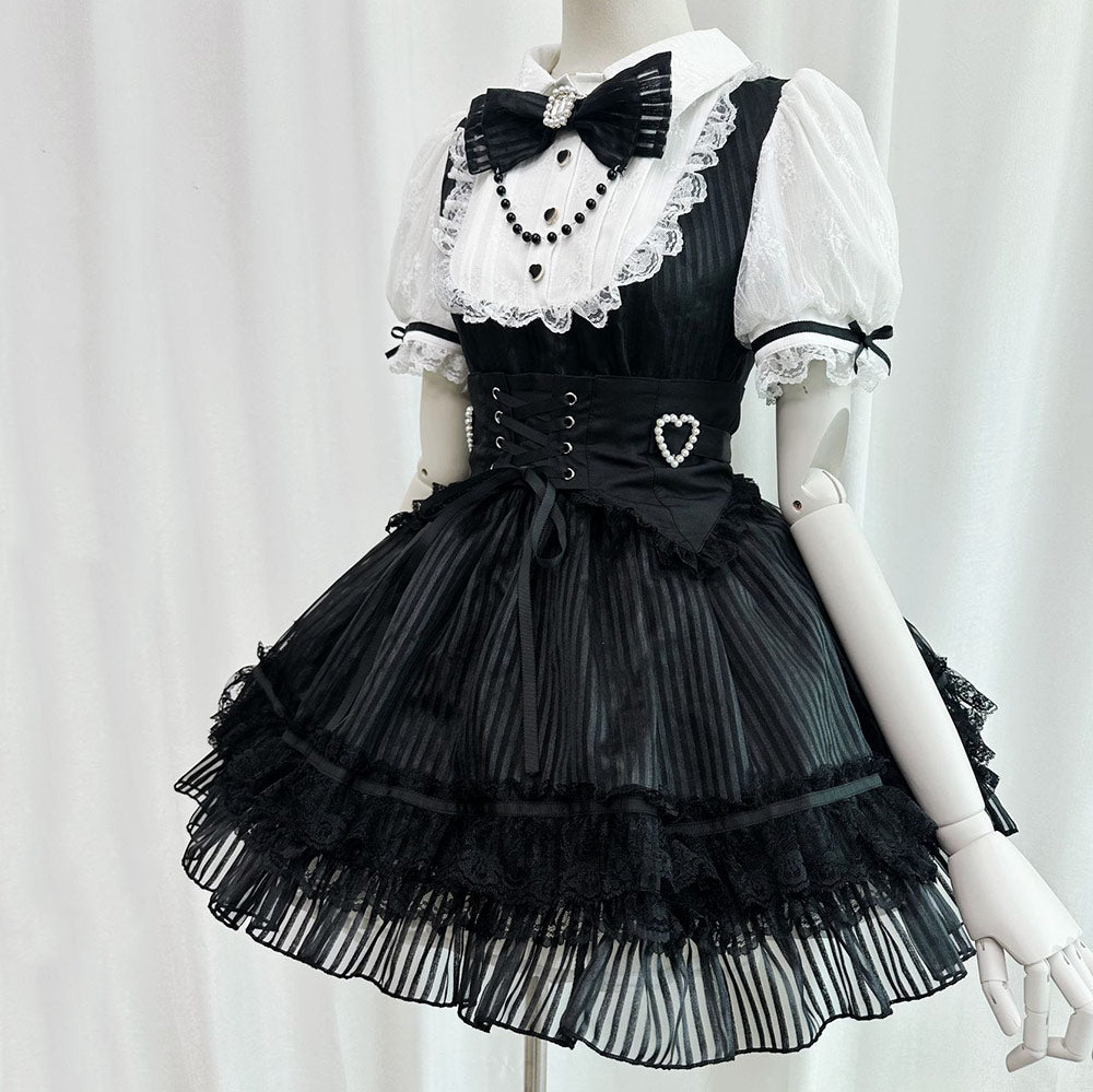 Lace Lolita Bow Black Dress SE23730