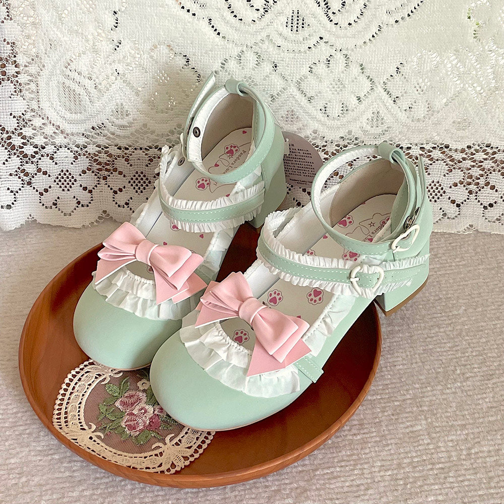 Lace Lolita Bow Shoes SE23623