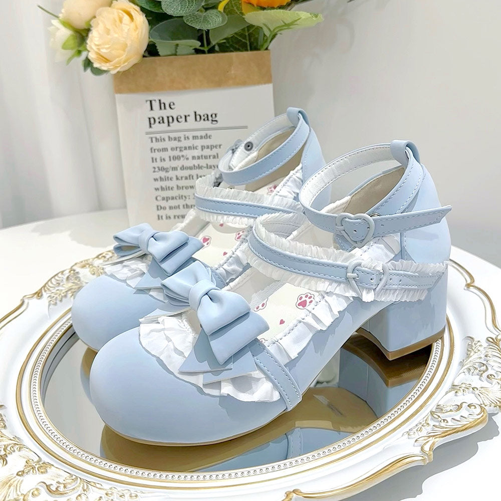 Lace Lolita Bow Shoes SE23623